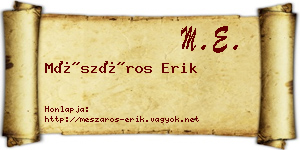 Mészáros Erik névjegykártya