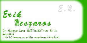 erik meszaros business card